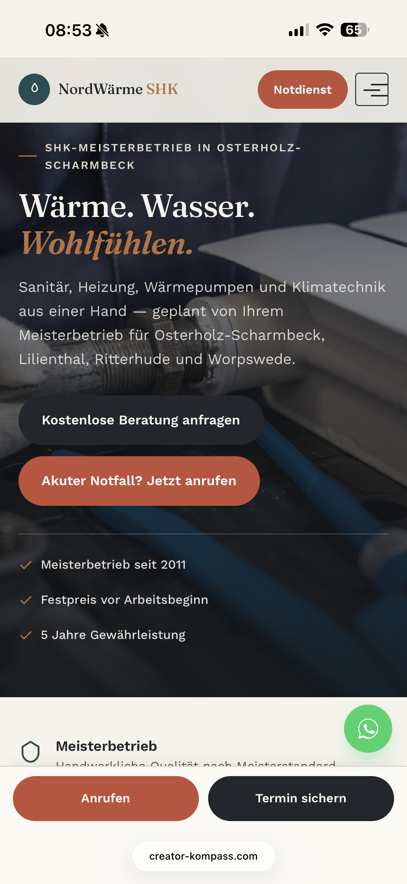Mobile Ansicht: NordWärme SHK