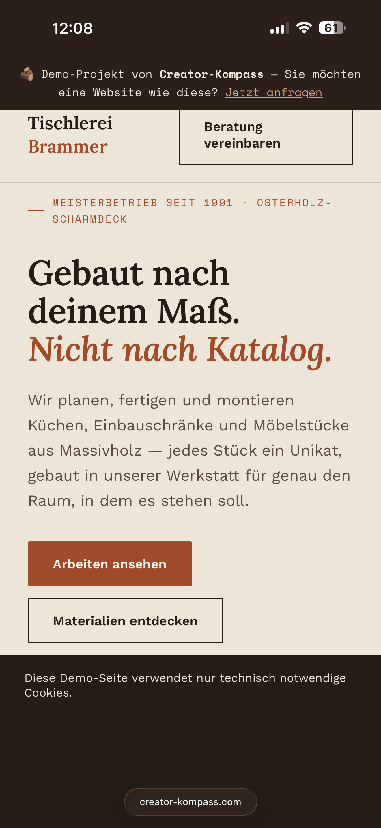 Mobile Ansicht: Tischlerei Brammer